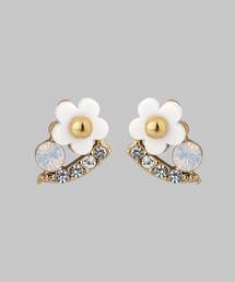 フラワー×ビジューピアス