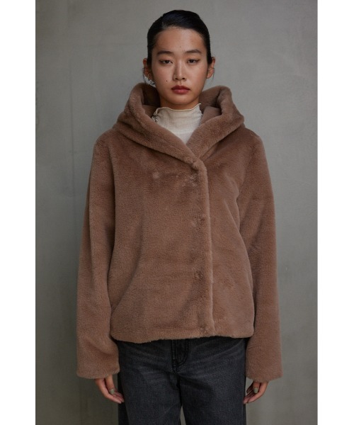 AZUL by moussy（アズールバイマウジー）の「B-HEATフラッフィーフェイクファーブルゾン（ブルゾン・レディース・ライトグレー/ライトブラウン/アイボリー/ブラック・SMALL/MEDIUM）」の11枚目の写真