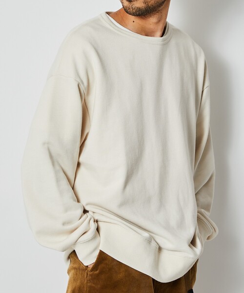 Firsthand（ファーストハンド）の「Firsthand/ファーストハンド ビッグシルエットピグメントクルーネックスウェット（スウェット・メンズ・ネイビー/オフホワイト/ブラック・L/M）」の9枚目の写真