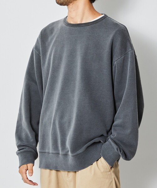 Firsthand（ファーストハンド）の「Firsthand/ファーストハンド ビッグシルエットピグメントクルーネックスウェット（スウェット・メンズ・ネイビー/オフホワイト/ブラック・L/M）」の13枚目の写真