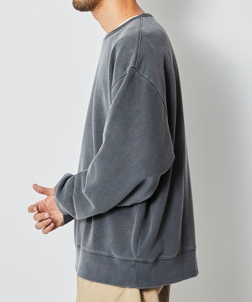 Firsthand（ファーストハンド）の「Firsthand/ファーストハンド ビッグシルエットピグメントクルーネックスウェット（スウェット・メンズ・ネイビー/オフホワイト/ブラック・L/M）」の14枚目の写真