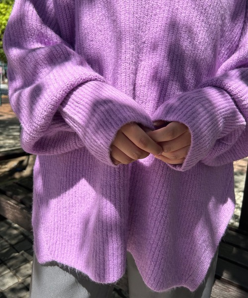 MIEL CRISHUNANT（ミエルクリシュナ）の「前後2WAYプルオーバーニット（ニット/セーター・レディース・ブラック/ピンク/ブルー・FREE）」の5枚目の写真