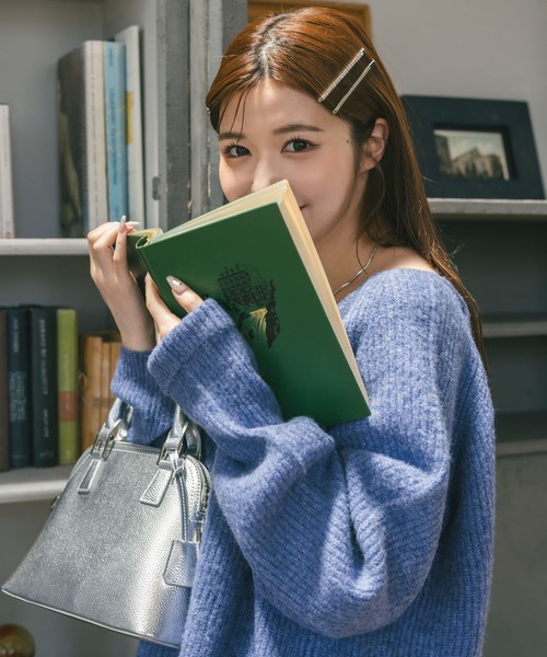 MIEL CRISHUNANT（ミエルクリシュナ）の「前後2WAYプルオーバーニット（ニット/セーター・レディース・ブラック/ピンク/ブルー・FREE）」の8枚目の写真