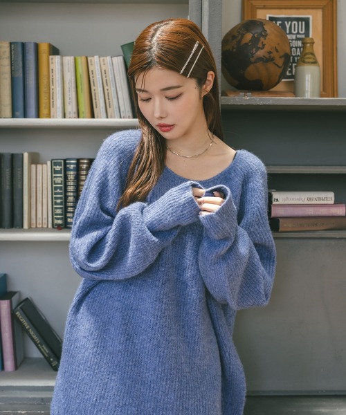 MIEL CRISHUNANT（ミエルクリシュナ）の「前後2WAYプルオーバーニット（ニット/セーター・レディース・ブラック/ピンク/ブルー・FREE）」の11枚目の写真