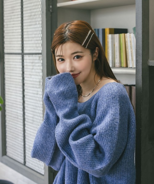 MIEL CRISHUNANT（ミエルクリシュナ）の「前後2WAYプルオーバーニット（ニット/セーター・レディース・ブラック/ピンク/ブルー・FREE）」の12枚目の写真