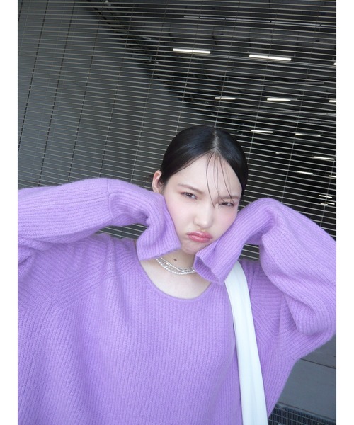 MIEL CRISHUNANT（ミエルクリシュナ）の「前後2WAYプルオーバーニット（ニット/セーター・レディース・ブラック/ピンク/ブルー・FREE）」の14枚目の写真