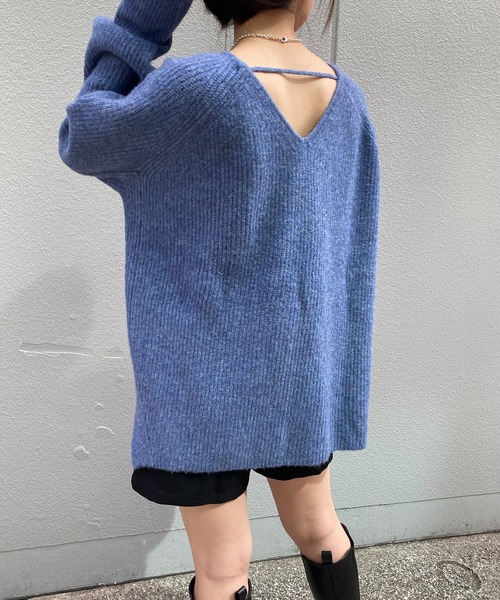 MIEL CRISHUNANT（ミエルクリシュナ）の「前後2WAYプルオーバーニット（ニット/セーター・レディース・ブラック/ピンク/ブルー・FREE）」の18枚目の写真