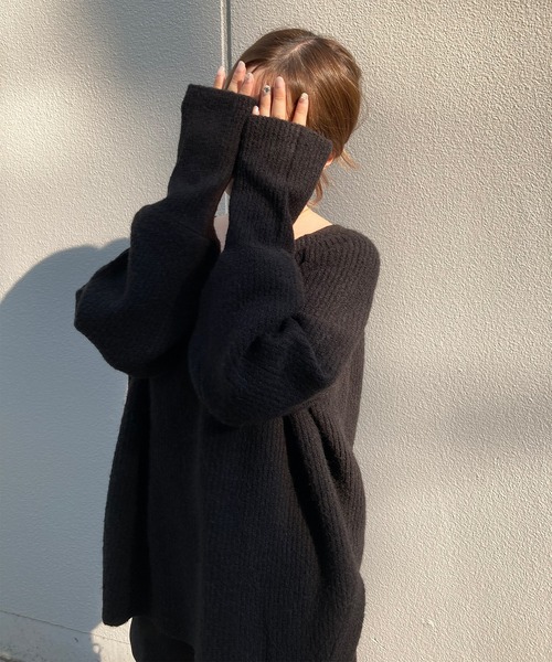 MIEL CRISHUNANT（ミエルクリシュナ）の「前後2WAYプルオーバーニット（ニット/セーター・レディース・ブラック/ピンク/ブルー・FREE）」の22枚目の写真