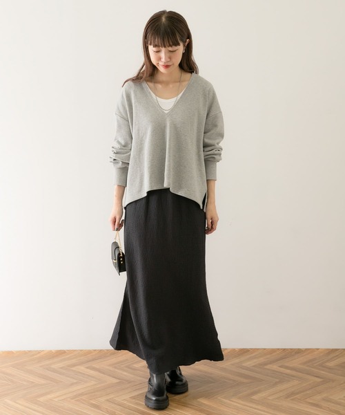 URBAN RESEARCH Sonny Label(アーバンリサーチサニーレーベル)の「深Vネックスウェットプルオーバー(スウェット・レディース・グレー系その他/ホワイト系その他/チャコールグレー・FREE)」の18枚目の写真