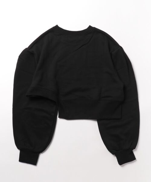 Settimissimo（セッティミッシモ）の「裏毛カットアウトショートプルオーバー（スウェット・レディース・ブラック/オフホワイト・FREE）」の3枚目の写真