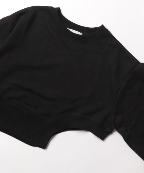 Settimissimo（セッティミッシモ）の「裏毛カットアウトショートプルオーバー（スウェット・レディース・ブラック/オフホワイト・FREE）」の4枚目の写真