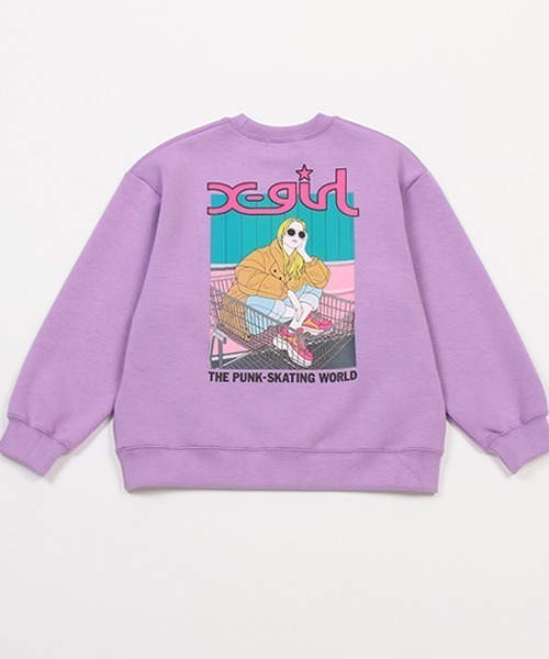 X-girl Stages（エックスガールステージス）の「ガールモチーフダンボールニットトレーナー（スウェット・キッズ・トップグレー/ラベンダー/ブラック/アイボリー・120cm/110cm/140cm/80ｃｍ/100cm/90cm/130cm）」の11枚目の写真