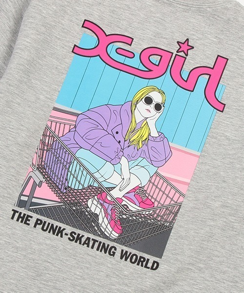 X-girl Stages（エックスガールステージス）の「ガールモチーフダンボールニットトレーナー（スウェット・キッズ・トップグレー/ラベンダー/ブラック/アイボリー・120cm/110cm/140cm/80ｃｍ/100cm/90cm/130cm）」の15枚目の写真