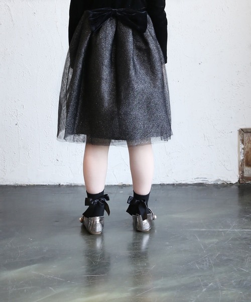 Rora（ローラ）の「エマリー 後リボン クールソックス（ソックス/靴下・キッズ・ブラック/ホワイト・14㎝/16cm/20cm/18cm/14cm）」の12枚目の写真