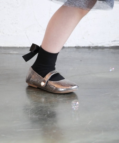 Rora（ローラ）の「エマリー 後リボン クールソックス（ソックス/靴下・キッズ・ブラック/ホワイト・14㎝/16cm/20cm/18cm/14cm）」の20枚目の写真