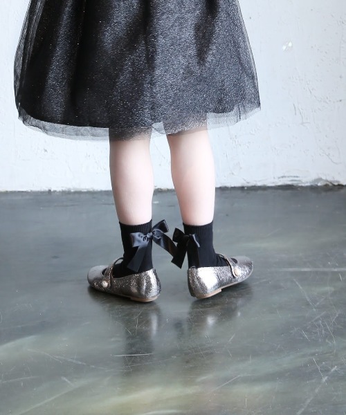 Rora（ローラ）の「エマリー 後リボン クールソックス（ソックス/靴下・キッズ・ブラック/ホワイト・14㎝/16cm/20cm/18cm/14cm）」の21枚目の写真