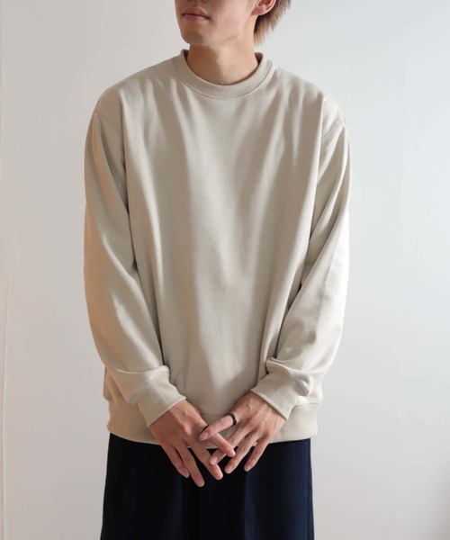 SENSE OF PLACE by URBAN RESEARCH（センスオブプレイスバイアーバンリサーチ）の「フェイクスエードスウェットシャツ（スウェット・メンズ・ライトベージュ/ブラック/オリーブ/ブルー・MEDIUM/LARGE）」の5枚目の写真