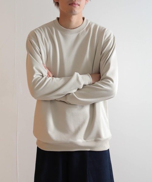SENSE OF PLACE by URBAN RESEARCH（センスオブプレイスバイアーバンリサーチ）の「フェイクスエードスウェットシャツ（スウェット・メンズ・ライトベージュ/ブラック/オリーブ/ブルー・MEDIUM/LARGE）」の6枚目の写真