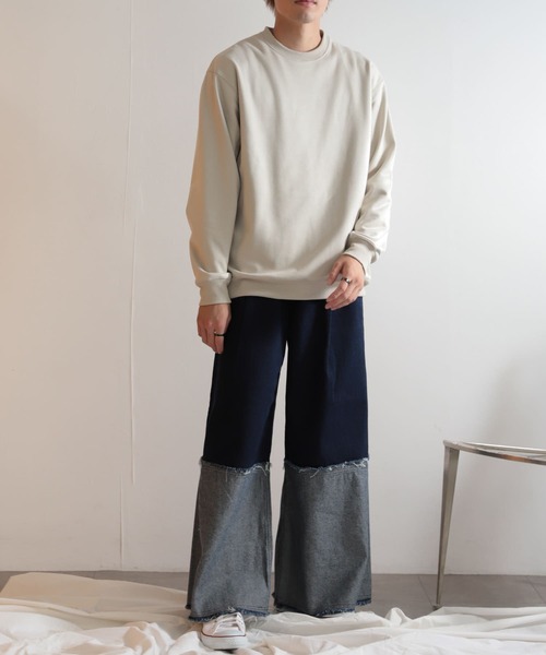SENSE OF PLACE by URBAN RESEARCH（センスオブプレイスバイアーバンリサーチ）の「フェイクスエードスウェットシャツ（スウェット・メンズ・ライトベージュ/ブラック/オリーブ/ブルー・MEDIUM/LARGE）」の10枚目の写真
