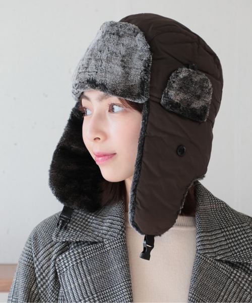 SETUP7（セットアップセブン）の「【SETUP7】パイロットキャップ フライトキャップ KNF039（キャップ・レディース・ネイビー/ブラウン/グレー/ブラック・FREE）」の3枚目の写真