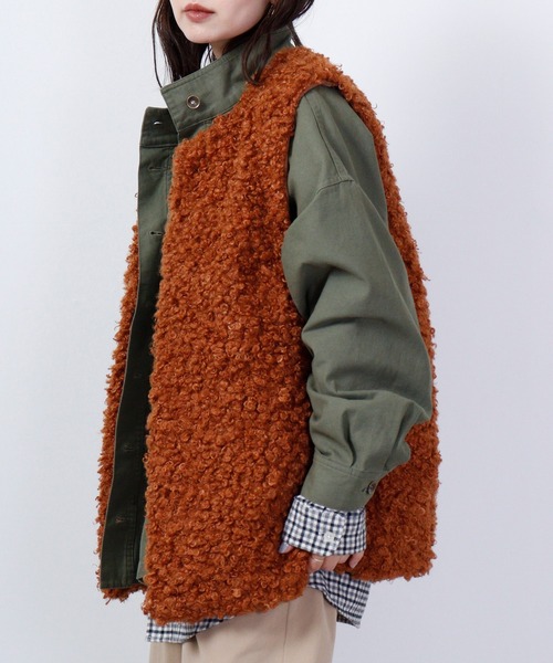 FUNALIVE（ファンアライブ）の「プードルファーベスト（ベスト・メンズ・ベージュ/ライトブラウン/ブラック・FREE）」の9枚目の写真
