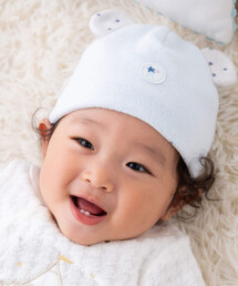 fillot de bebe reduction（フィヨデュベベルダクティオン）の「フリースミミ付帽子 (44~46cm)（その他ベビー用品）」