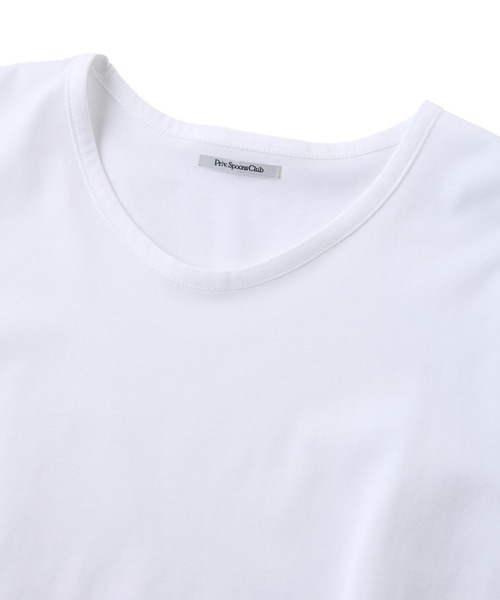 Priv. Spoons Club(プライベートスプーンズクラブ)の「mercerized cotton tee / マーセライズドコットンTシャツ(Tシャツ/カットソー・レディース・ホワイト/ネイビー・FREE)」の12枚目の写真