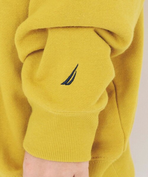 NAUTICA（ノーティカ）の「【NAUTICA/ノーティカ】アップリケロゴ裏毛パーカー（パーカー・キッズ・ネイビー/オレンジ/マスタード/アイボリー/グリーン/ブラック/ダークグリーン/杢グレー/エンジ/パープル・M/L/XL/XS/S）」の13枚目の写真