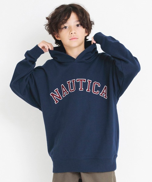 NAUTICA（ノーティカ）の「【NAUTICA/ノーティカ】アップリケロゴ裏毛パーカー（パーカー・キッズ・ネイビー/オレンジ/マスタード/アイボリー/グリーン/ブラック/ダークグリーン/杢グレー/エンジ/パープル・M/L/XL/XS/S）」の6枚目の写真