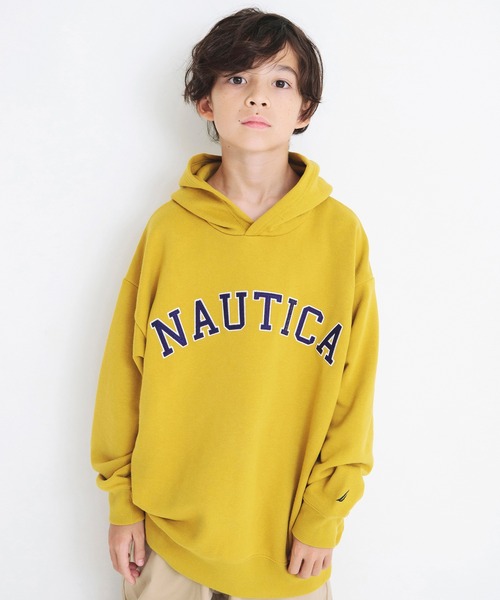 NAUTICA（ノーティカ）の「【NAUTICA/ノーティカ】アップリケロゴ裏毛パーカー（パーカー・キッズ・ネイビー/オレンジ/マスタード/アイボリー/グリーン/ブラック/ダークグリーン/杢グレー/エンジ/パープル・M/L/XL/XS/S）」の8枚目の写真