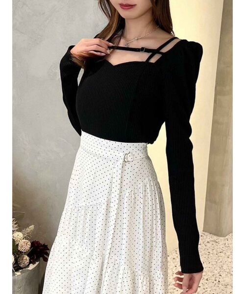 EATME（イートミー）の「ベルテッドリブTOP（Tシャツ/カットソー・レディース・ベージュ/ブラック/グレー・FREE）」の12枚目の写真