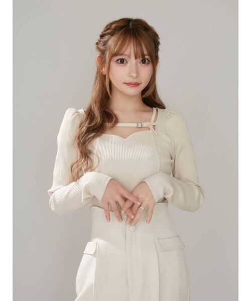 EATME（イートミー）の「ベルテッドリブTOP（Tシャツ/カットソー・レディース・ベージュ/ブラック/グレー・FREE）」の21枚目の写真