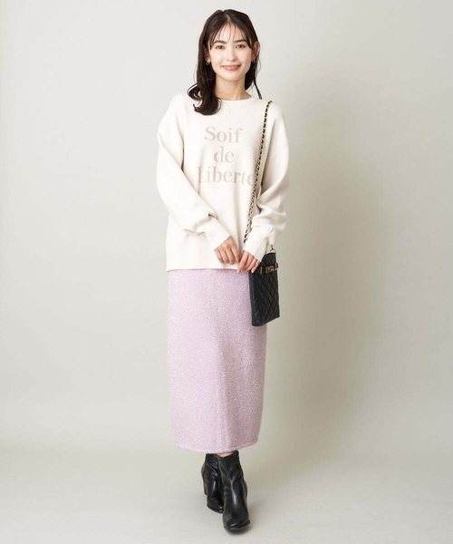 a.v.v（アーヴェヴェ）の「ロゴジャガードニット（ニット/セーター・レディース・モカ/アイボリー/ブラック・38/40/36/34/42）」の9枚目の写真