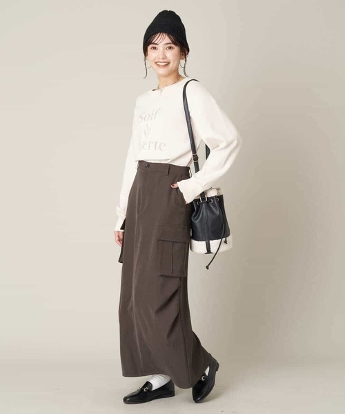 a.v.v（アーヴェヴェ）の「ロゴジャガードニット（ニット/セーター・レディース・モカ/アイボリー/ブラック・38/40/36/34/42）」の12枚目の写真