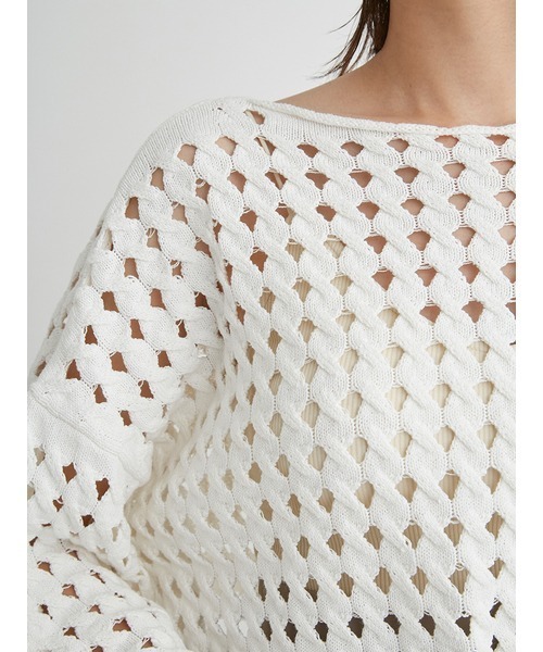 【24ss】emmi atelierクロップドメッシュニット emmi（エミ）の「【emmi atelier】クロップドメッシュニット