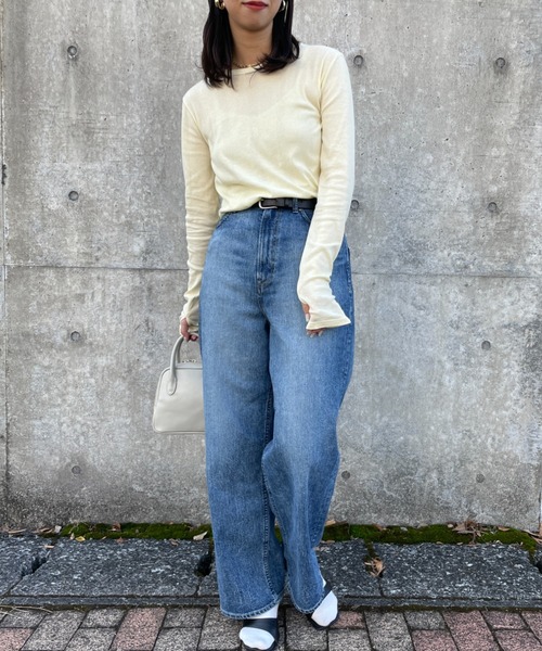 MILLER（ミラー）の「[MILLER/ミラー] 別注 クルーネックシアーTシャツ（Tシャツ/カットソー・レディース・イエロー/ブラック/ラベンダー/オフホワイト/ピンク/ブラウン・F）」の11枚目の写真