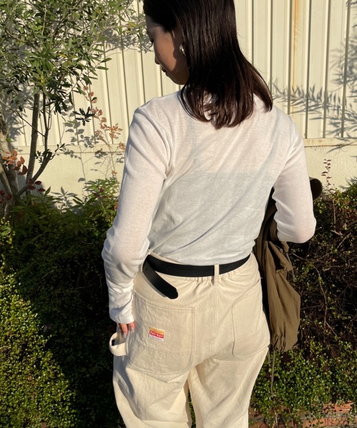 MILLER（ミラー）の「[MILLER/ミラー] 別注 クルーネックシアーTシャツ（Tシャツ/カットソー・レディース・イエロー/ブラック/ラベンダー/オフホワイト/ピンク/ブラウン・F）」の13枚目の写真