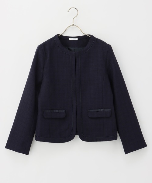 SKALL STUDIO anna jacket ノーカラージャケット リボン