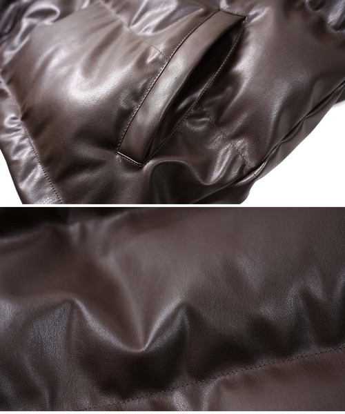 jiggys shop（ジギーズショップ）の「PUレザー中綿ダウンベスト（ダウンベスト・メンズ・ブラウン/ブラック・X-LARGE/LARGE/MEDIUM）」の11枚目の写真