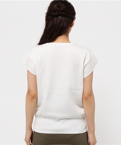 mystic（ミスティック）の「ワイドリブVネックプルオーバー（ニット/セーター・レディース・オフホワイト/レッド/グレー/ネイビー/カーキ・ﾌﾘ-）」の10枚目の写真