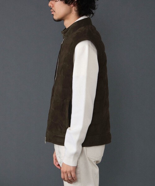 EMMETI（エンメティ）の「EMMETI / スエード ダウンベスト（ベスト・メンズ・ダークブラウン/ネイビー・44/46/48/50/54/52）」の10枚目の写真