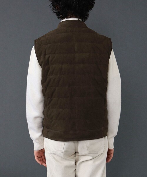EMMETI（エンメティ）の「EMMETI / スエード ダウンベスト（ベスト・メンズ・ダークブラウン/ネイビー・44/46/48/50/54/52）」の11枚目の写真