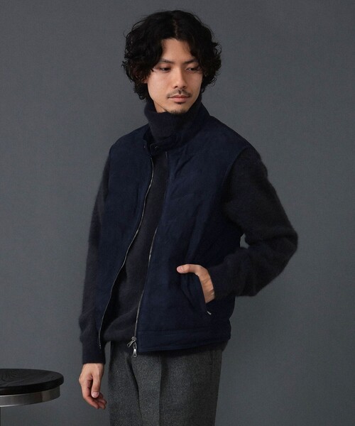 EMMETI（エンメティ）の「EMMETI / スエード ダウンベスト（ベスト・メンズ・ダークブラウン/ネイビー・44/46/48/50/54/52）」の16枚目の写真