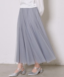 チュールロングフレアスカート