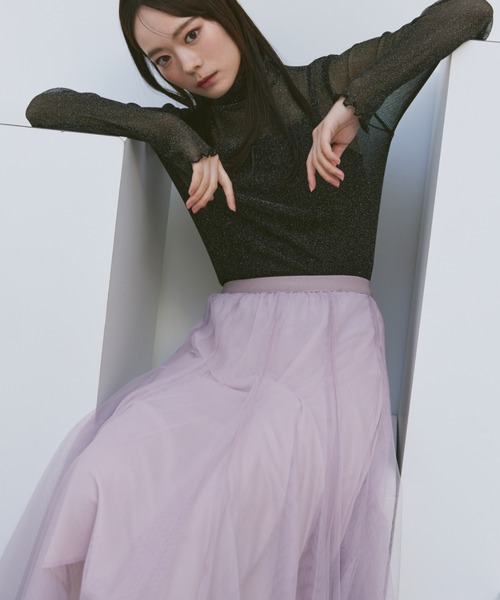 paravion（パラビオン）の「チュールロングフレアスカート（スカート・レディース・ホワイト/ブラック/グレー/ピンク・FREE）」の13枚目の写真