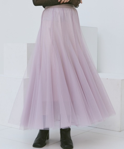 paravion（パラビオン）の「チュールロングフレアスカート（スカート・レディース・ホワイト/ブラック/グレー/ピンク・FREE）」の18枚目の写真