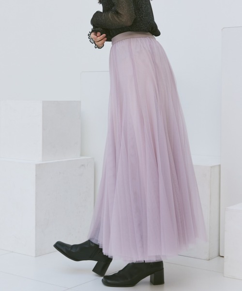 paravion（パラビオン）の「チュールロングフレアスカート（スカート・レディース・ホワイト/ブラック/グレー/ピンク・FREE）」の16枚目の写真
