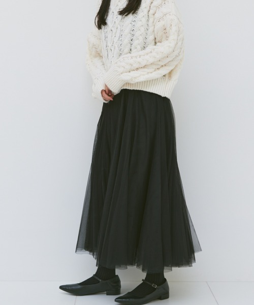 paravion（パラビオン）の「チュールロングフレアスカート（スカート・レディース・ホワイト/ブラック/グレー/ピンク・FREE）」の15枚目の写真