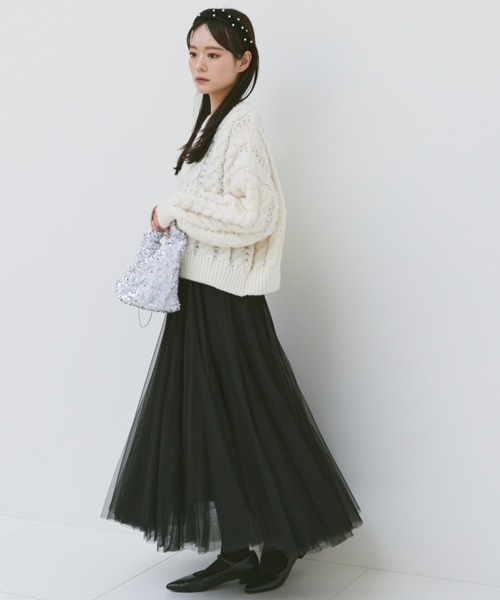 paravion（パラビオン）の「チュールロングフレアスカート（スカート・レディース・ホワイト/ブラック/グレー/ピンク・FREE）」の21枚目の写真