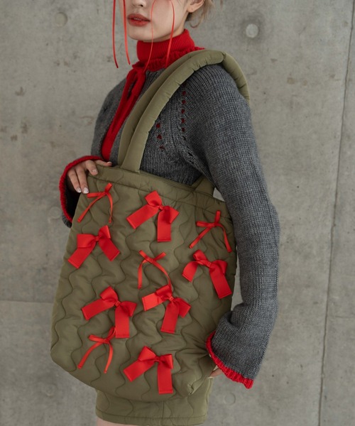 INTER FACTORY（インターファクトリー）の「かきぶちもものキルティングバック- made in INTER FACTORY（トートバッグ・レディース・ネイビー/アイボリー/カーキ・FREE）」の21枚目の写真